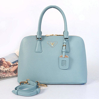 2014 Prada Saffiano Leather Two Handle Bag BL0816 light blue for sale
